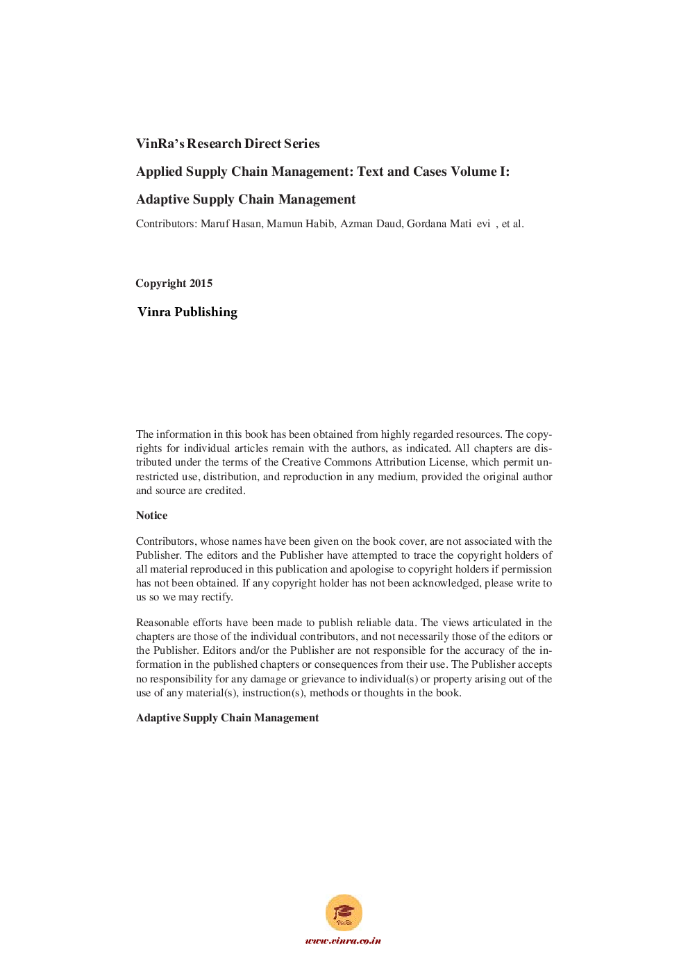 Adaptive Supply Chain Management Vol I - Page 5