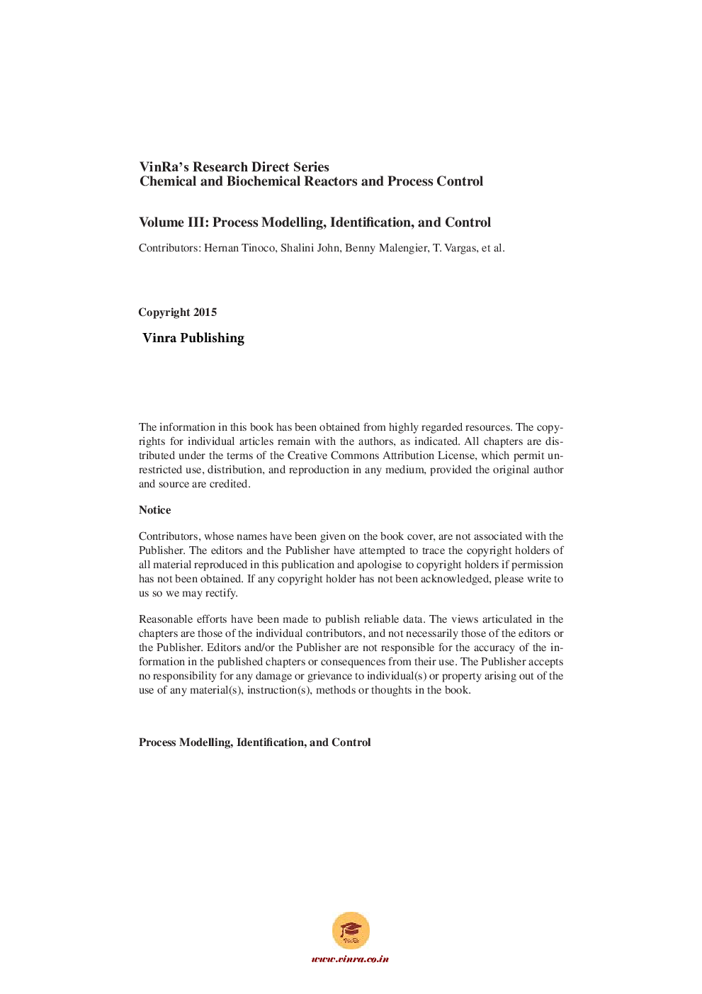 Process Modelling, Identification, and Control Vol III - Page 5