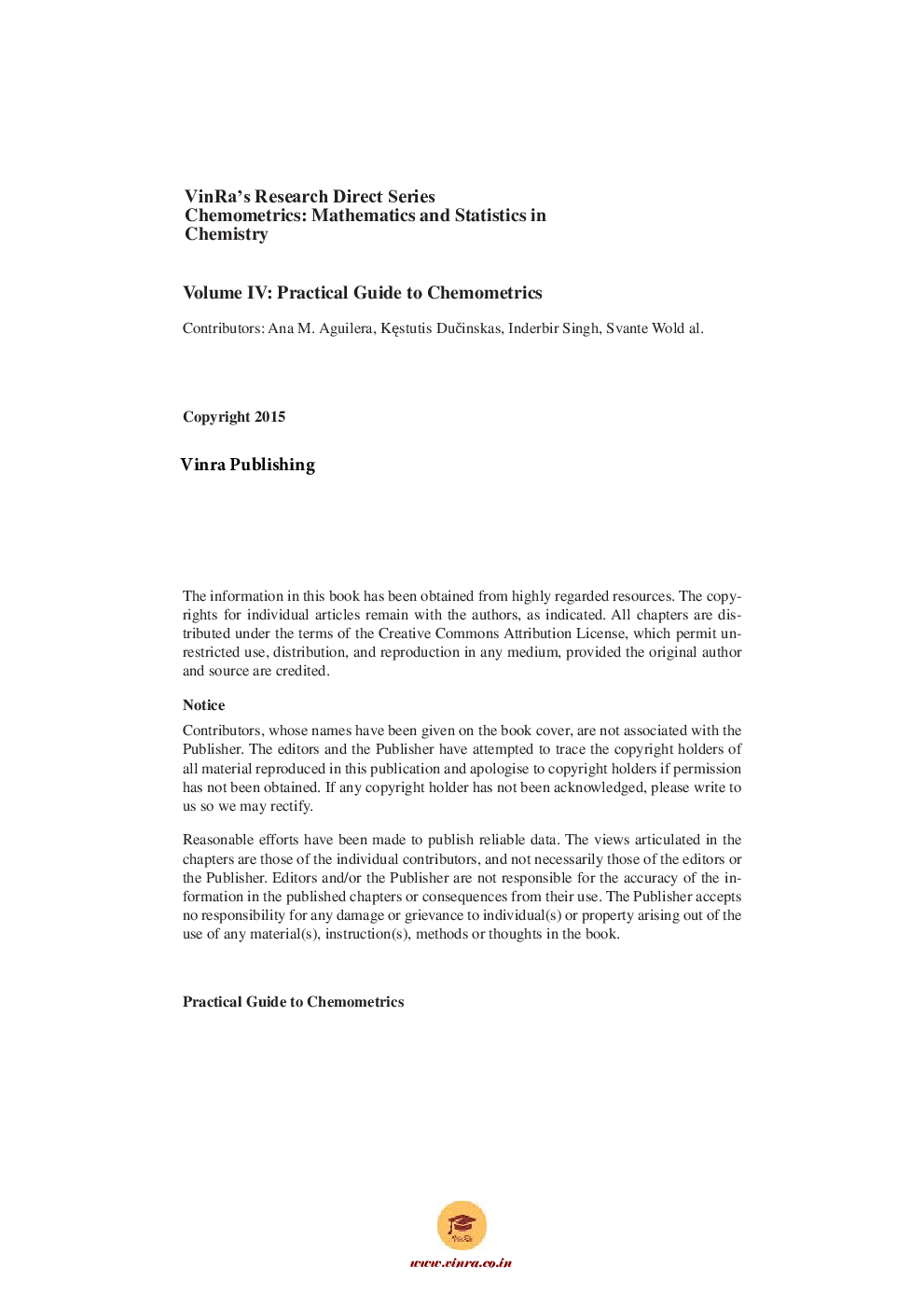 Practical Guide to Chemometrics Vol IV - Page 5