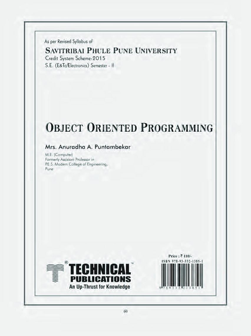 Download SPPU Object Oriented Programming 15 Course PDF Online by A. A ...
