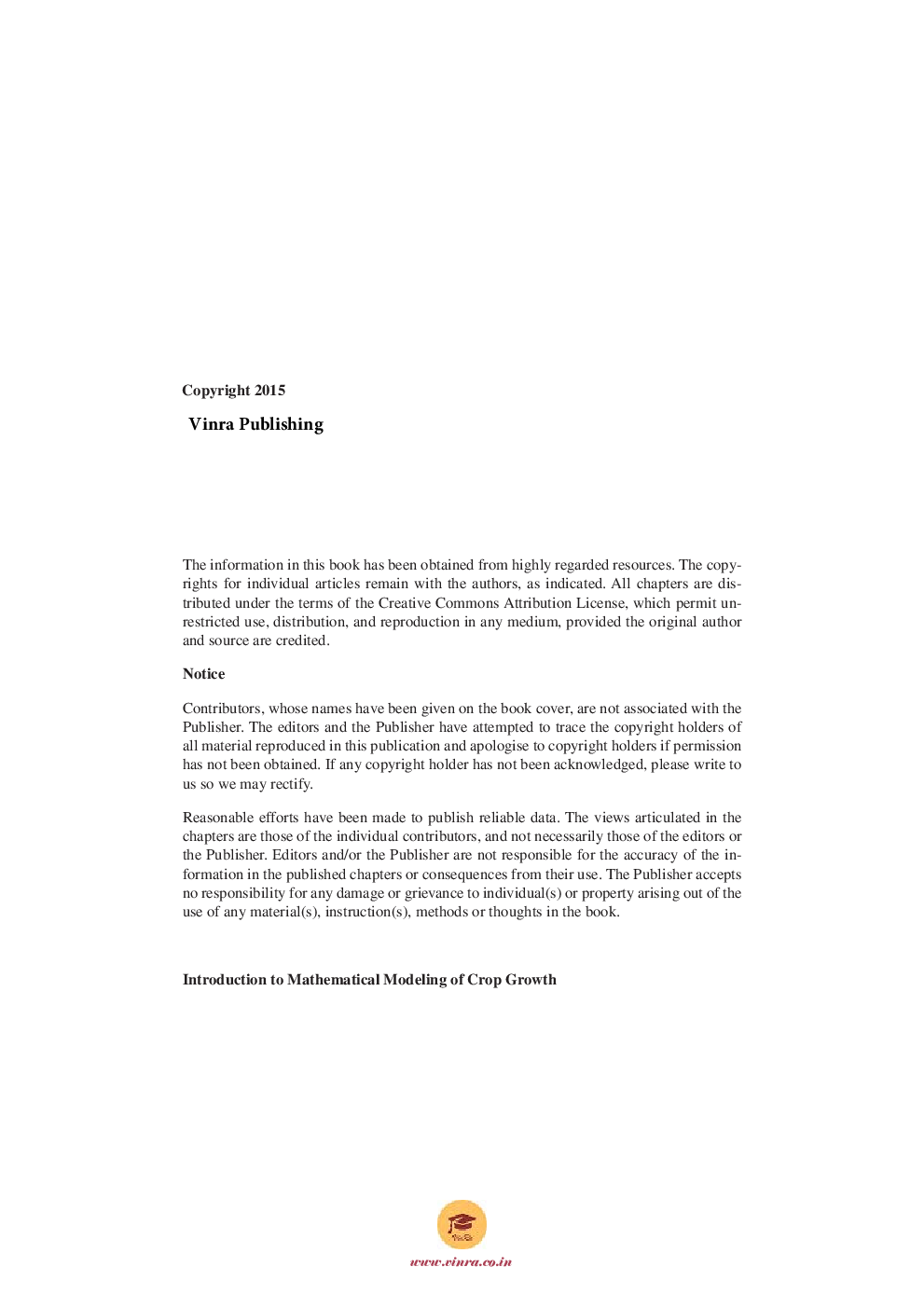Introduction to Mathematical Modeling of Crop Growth - Page 5
