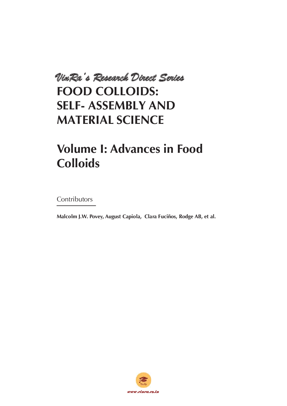 Advances in Food Colloids Vol I - Page 4