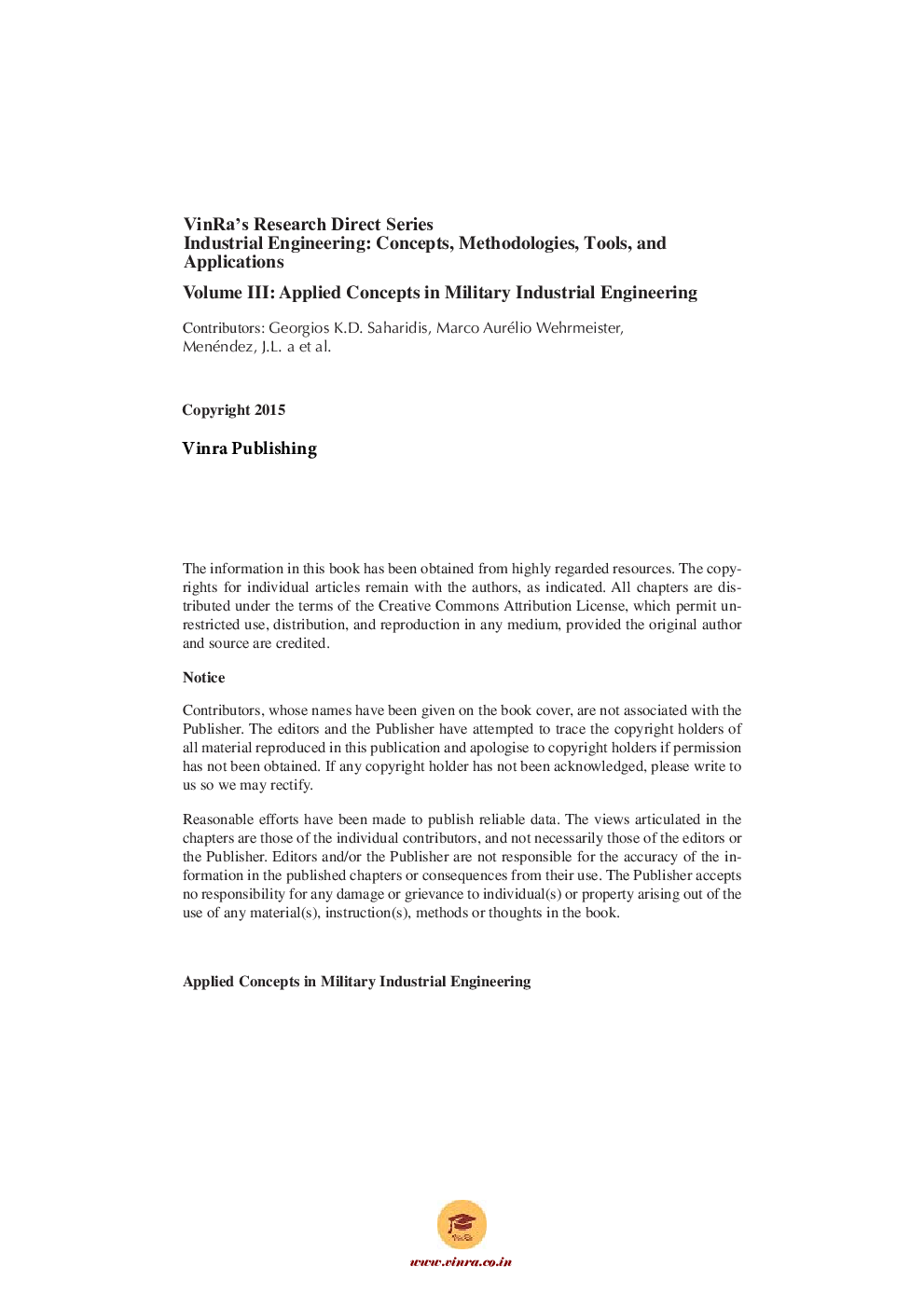 Applied Concepts in Military Industrial Engineering Vol III - Page 5