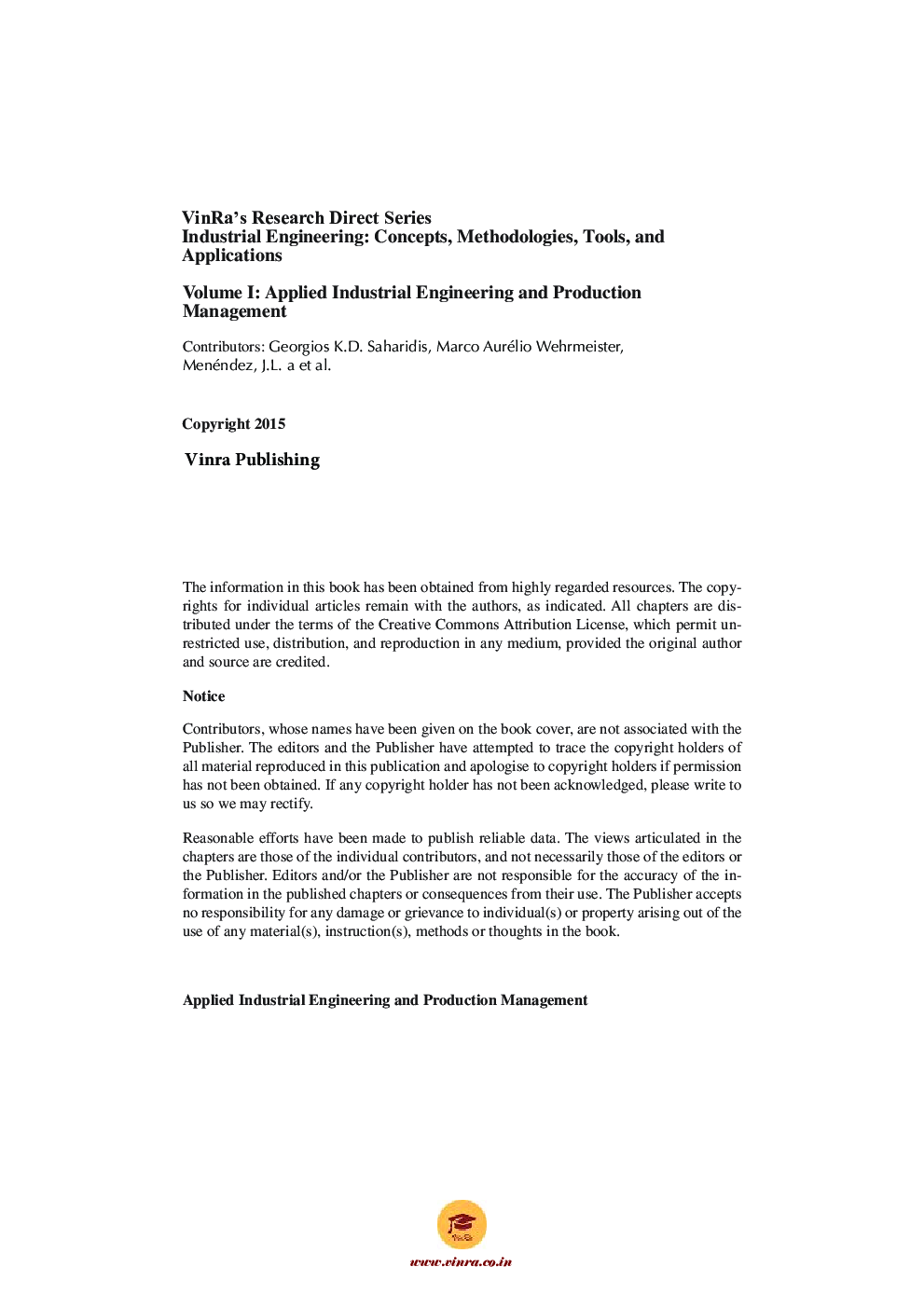 Applied Industrial Engineering and Production Management Vol I - Page 5