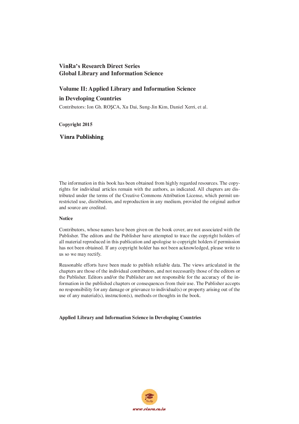 Applied Library and Information Science in Developing Countries Vol II - Page 5