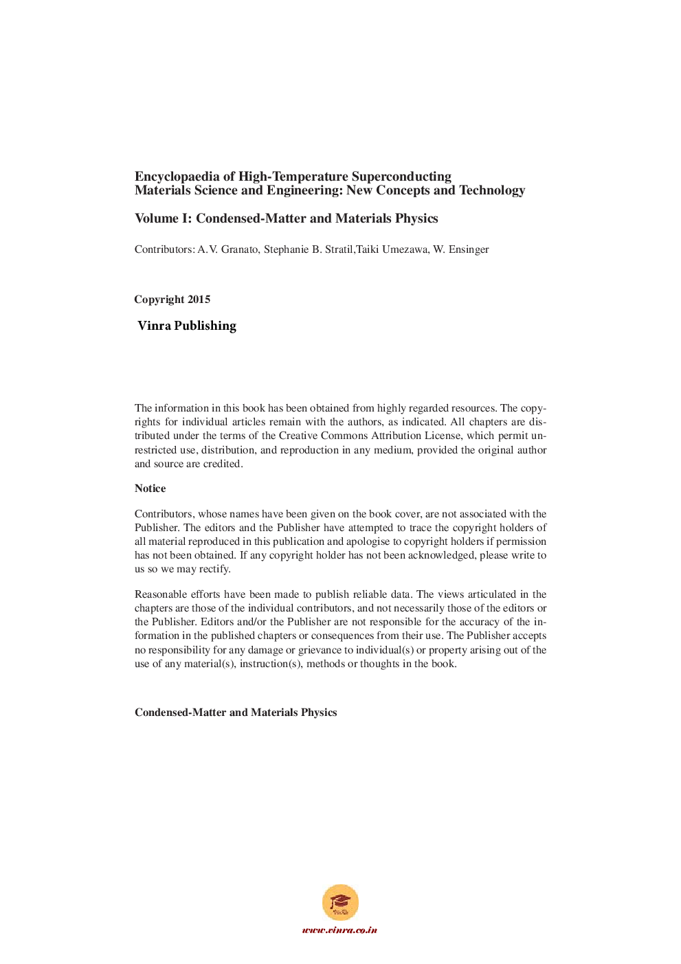 Condensed-Matter and Materials Physics Vol I - Page 5