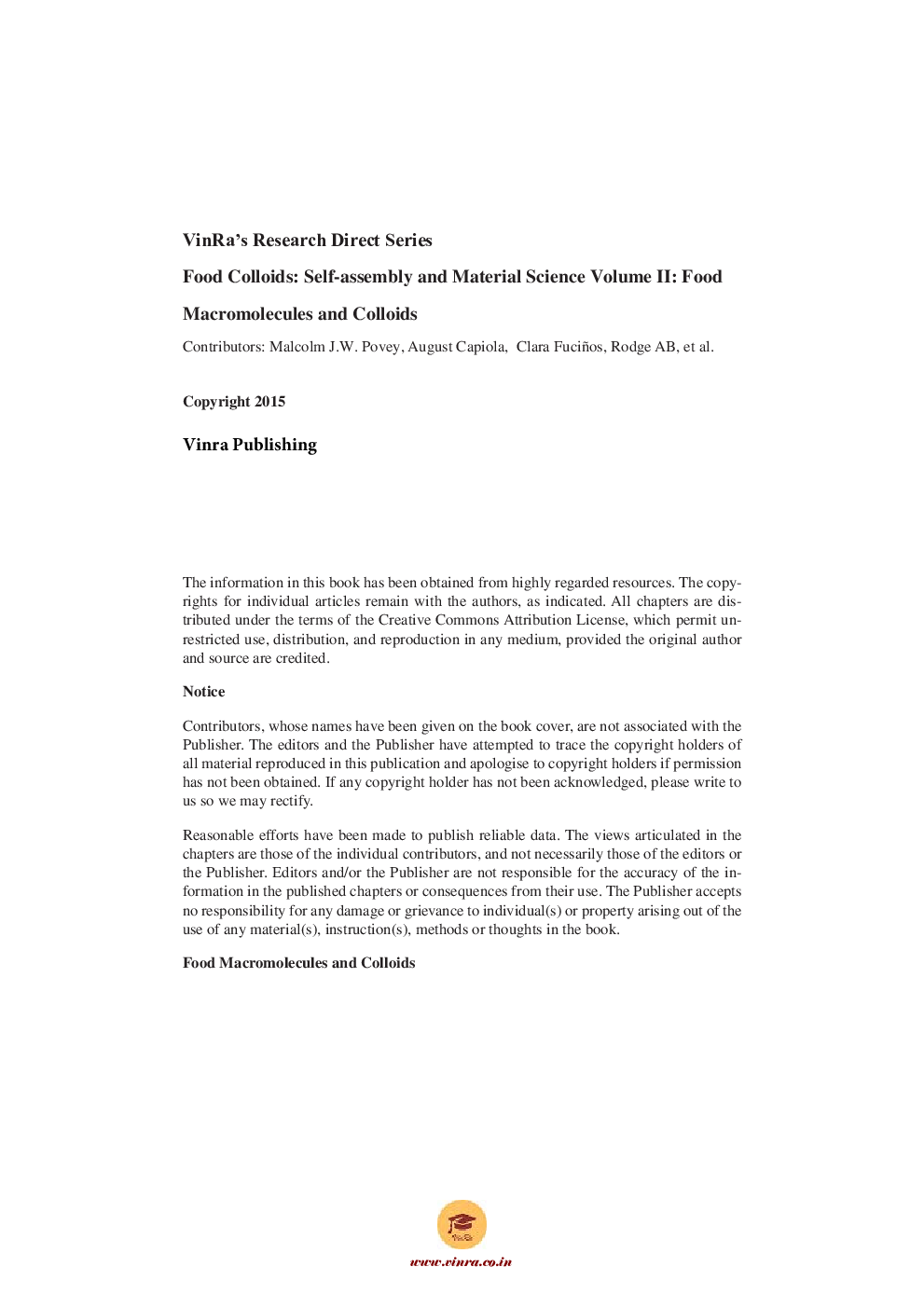 Food Macromolecules and Colloids Vol II - Page 5