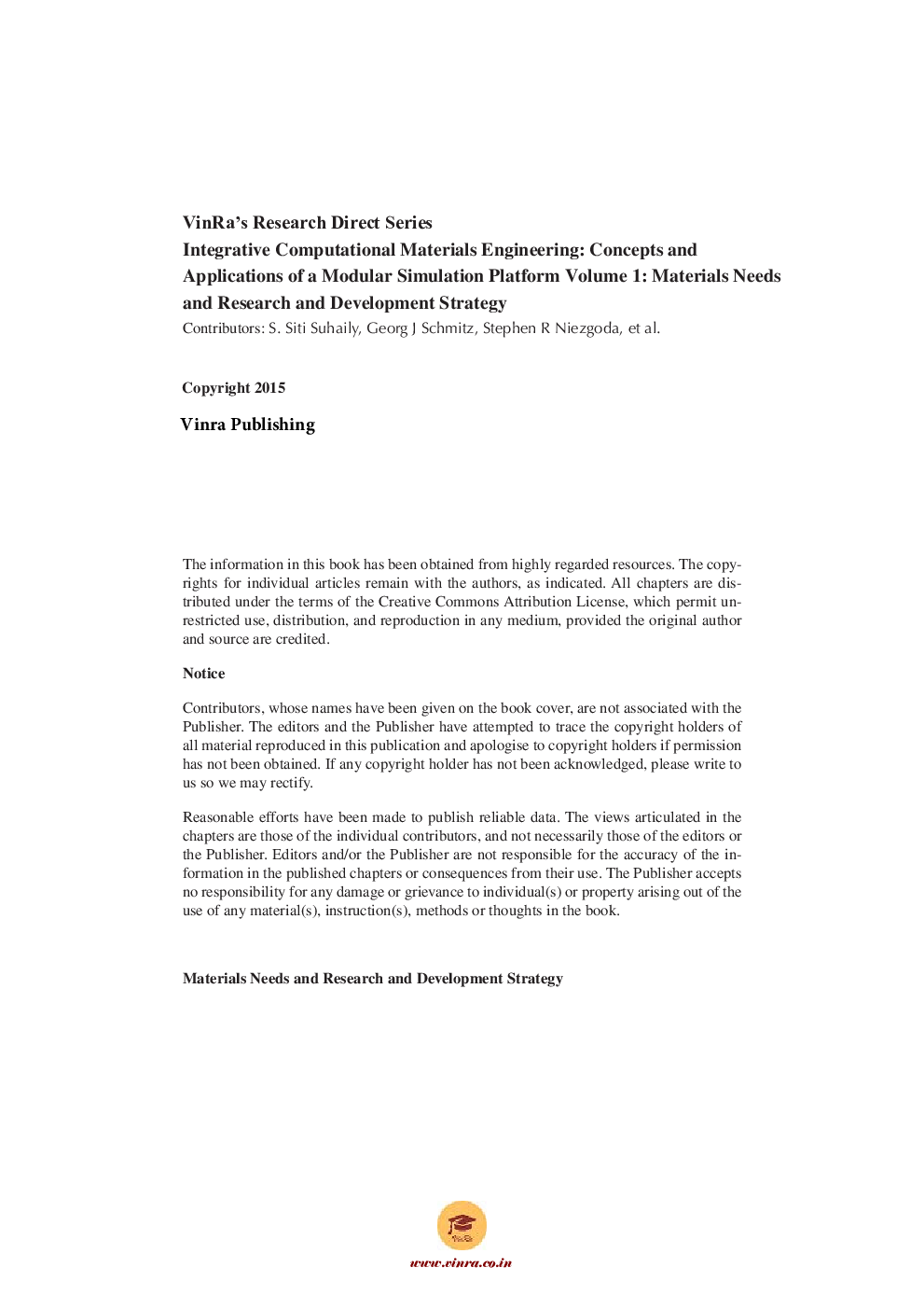 Materials Needs and Research and Development Strategy Vol I - Page 5