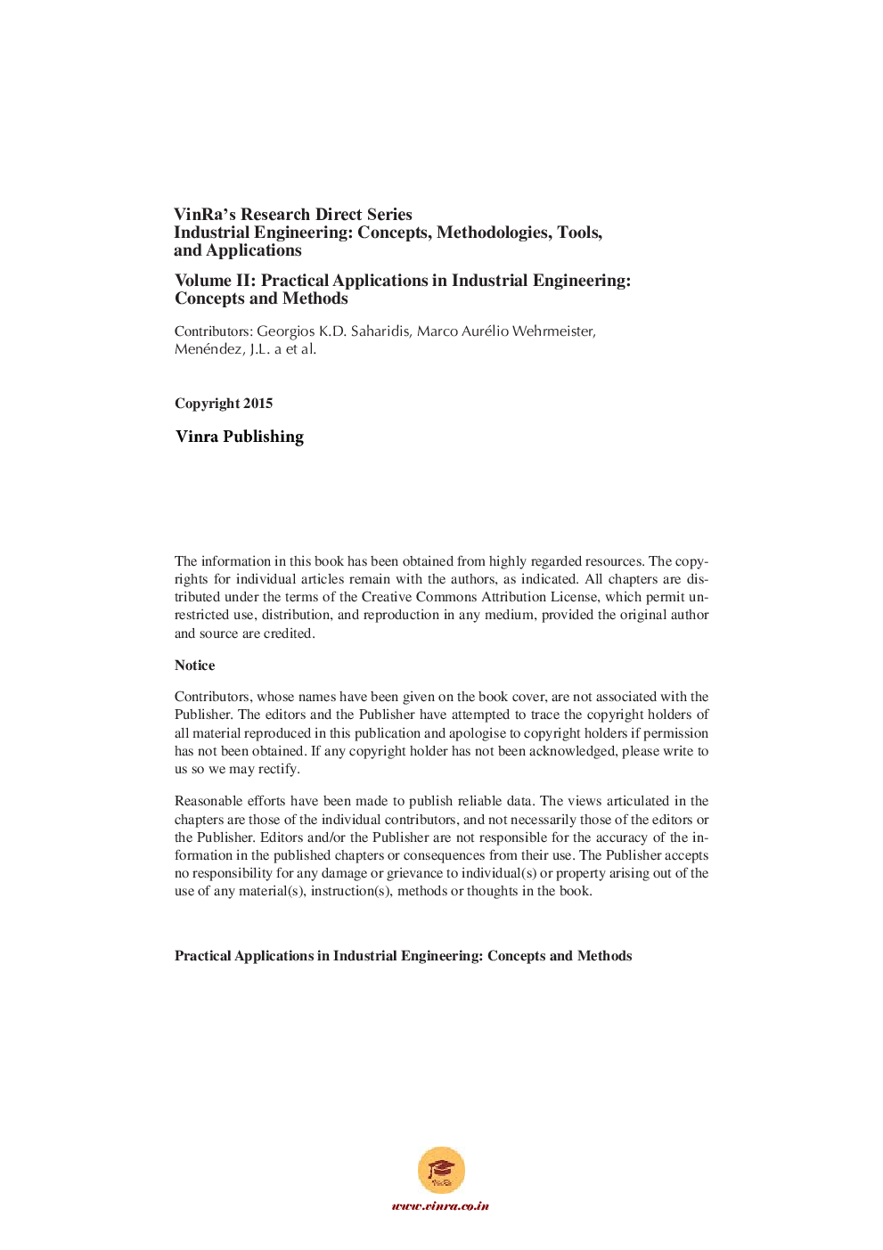 Practical Applications in Industrial Engineering Concepts and Methods Vol II - Page 5