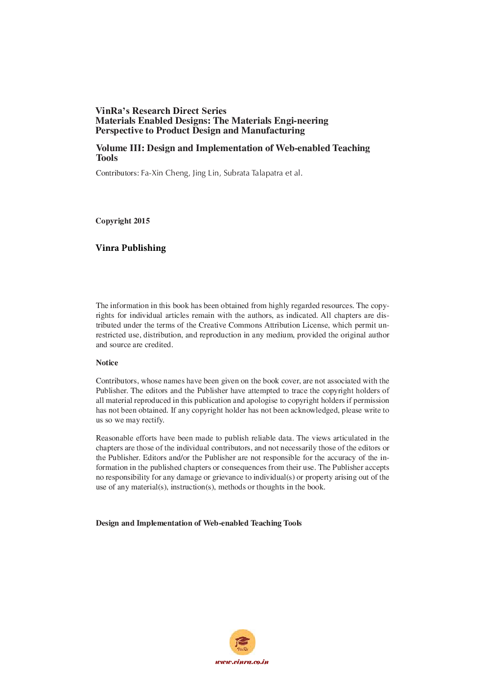 Design and Implementation of Web-enabled Teaching Tools Vol III - Page 5