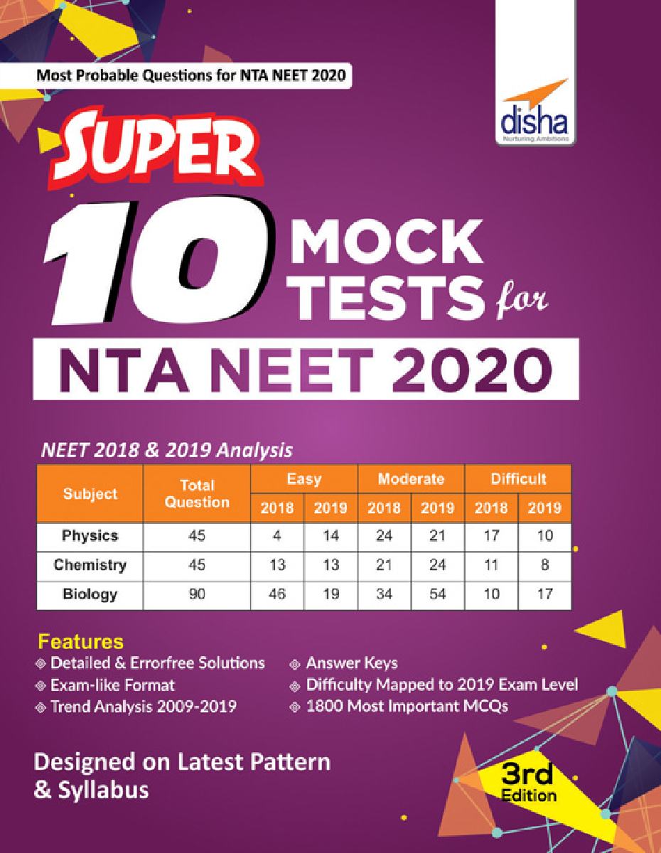 Super 10 Mock Tests For NTA NEET 2020 - 3rd Edition - Page 1