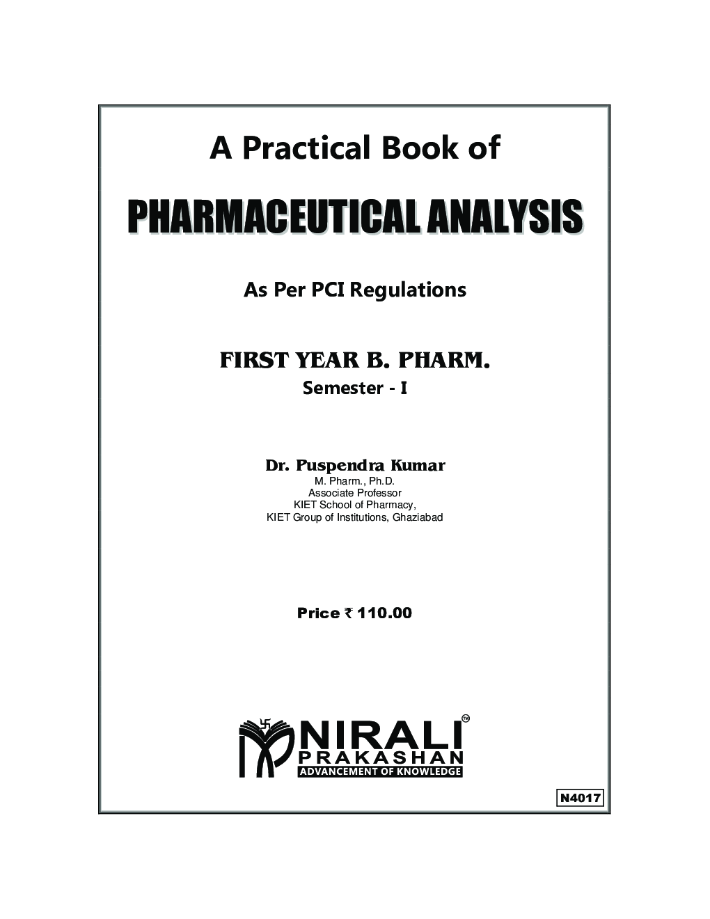 A Practical Book Of Pharmaceutical Analysis - Page 2