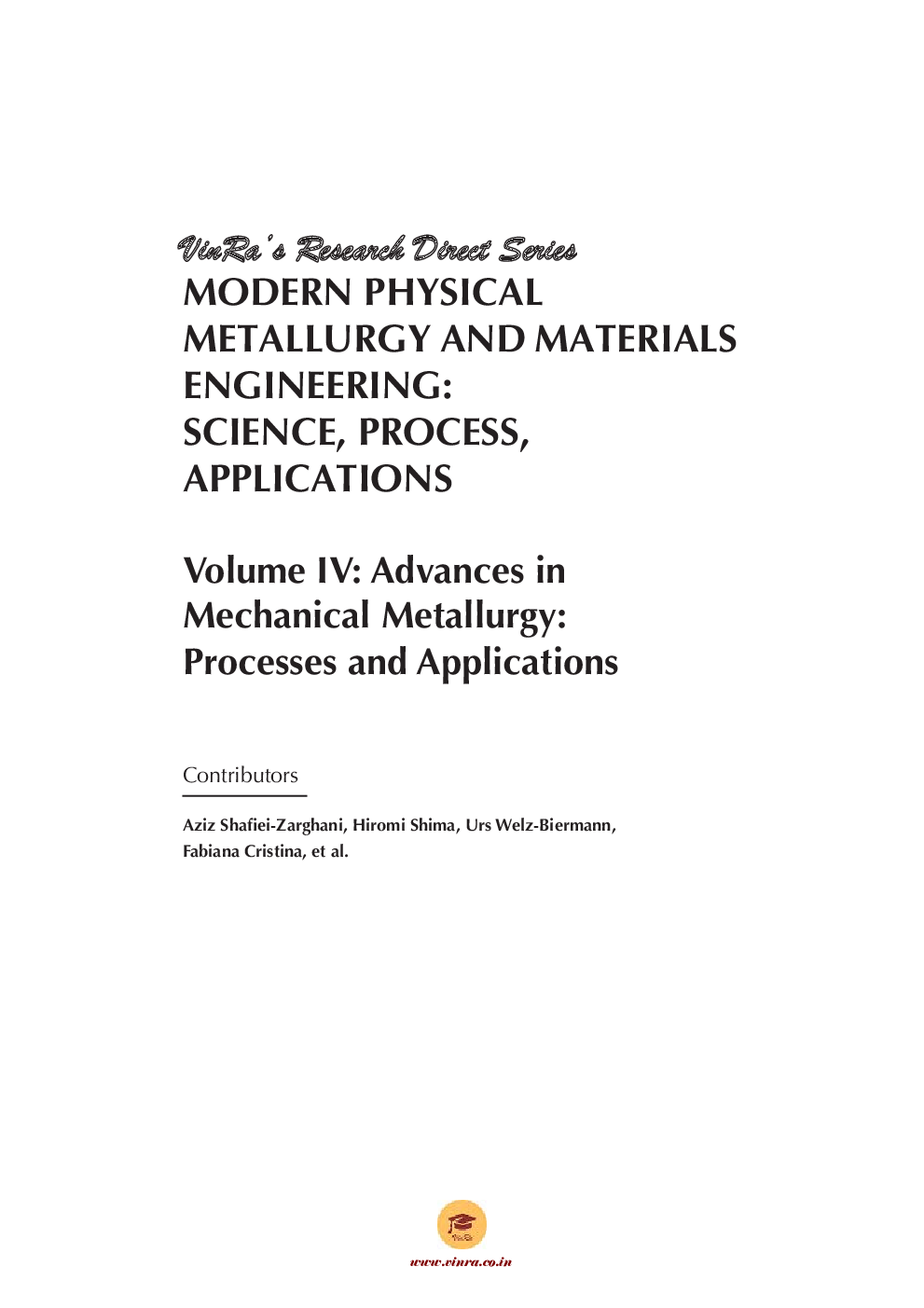 Advances in Mechanical Metallurgy Processes and Applications Vol IV - Page 4