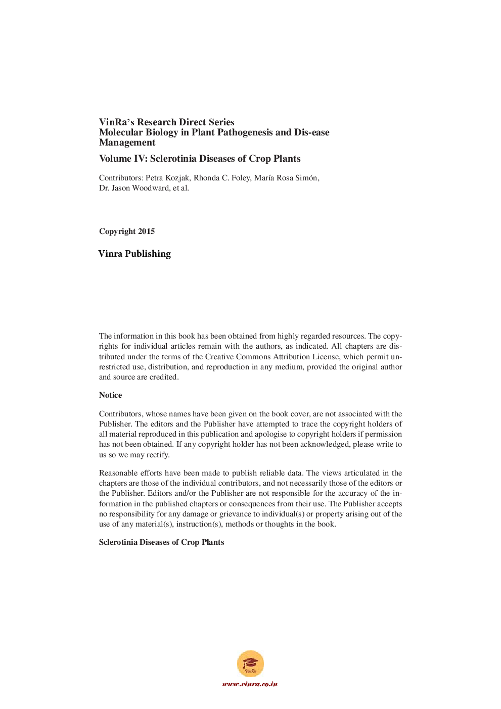 Sclerotinia Diseases of Crop Plants Vol IV - Page 5