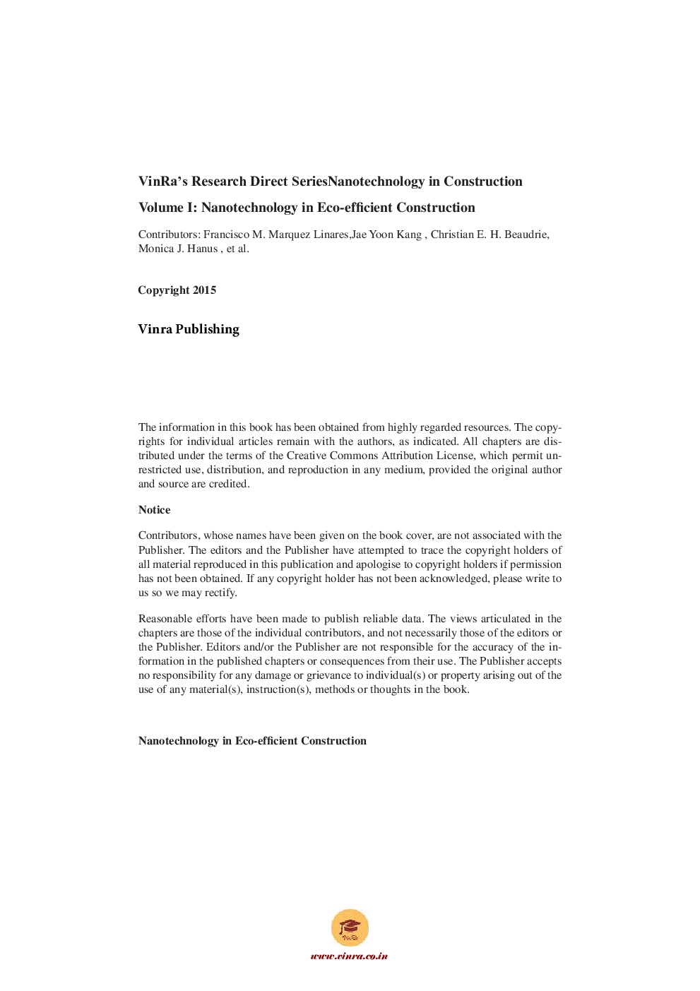 Nanotechnology in Eco-efficient Construction Vol I - Page 5