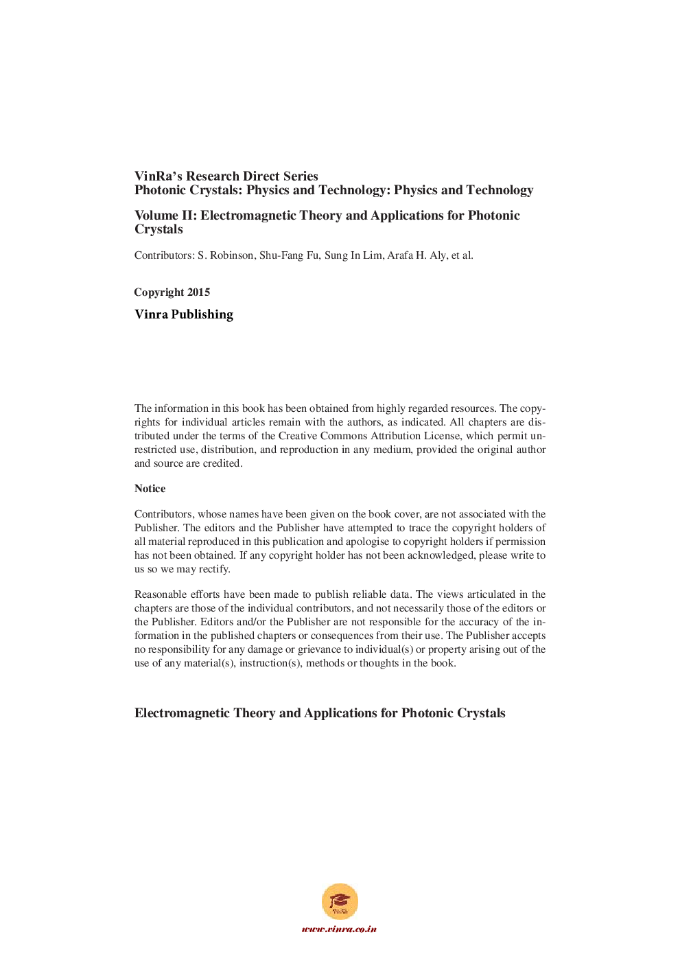 Electromagnetic Theory and Applications for Photonic Crystals Vol II - Page 5