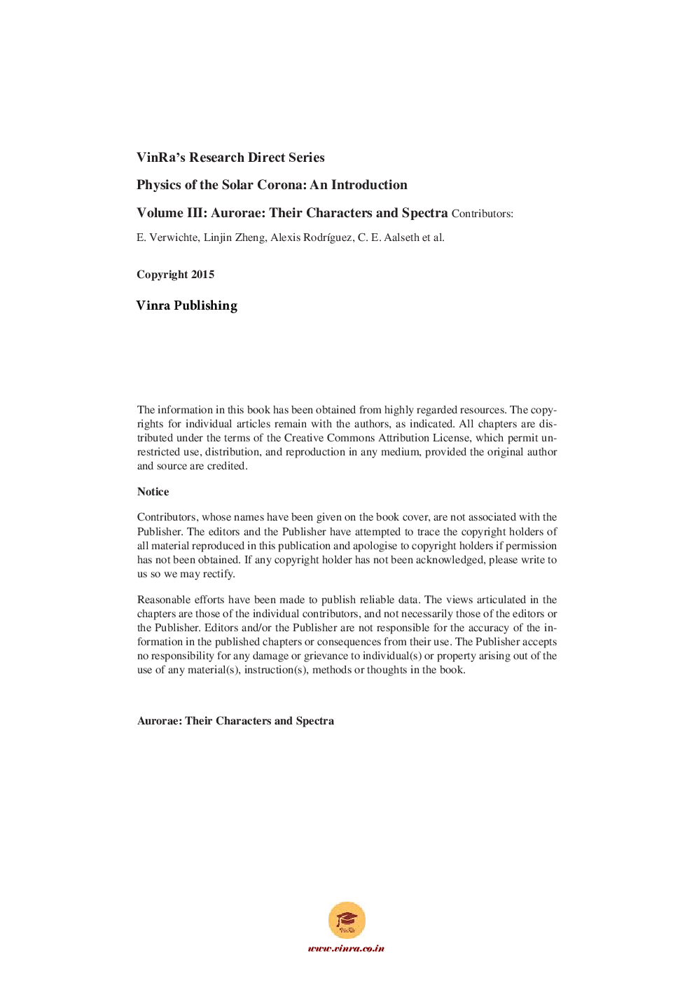 Aurorae Their Characters and Spectra Vol III - Page 5