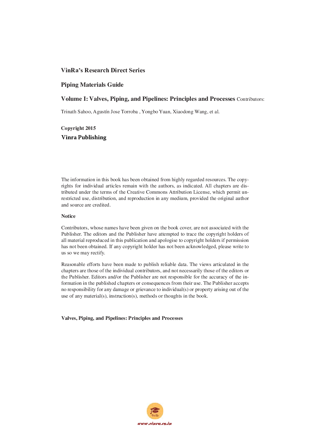Valves, Piping, and Pipelines Principles and Processes Vol I - Page 5