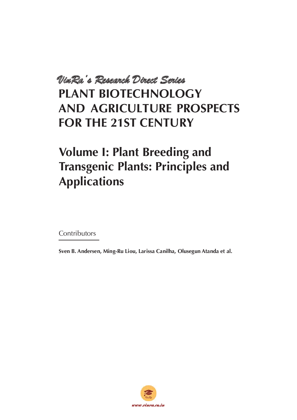 Plant Breeding and Transgenic Plants Principles and Applications Vol I - Page 4