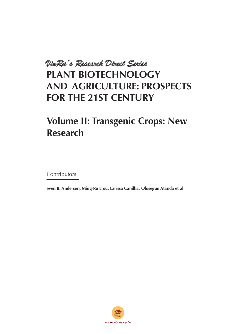 Transgenic Crops New Research Vol II - Page 4