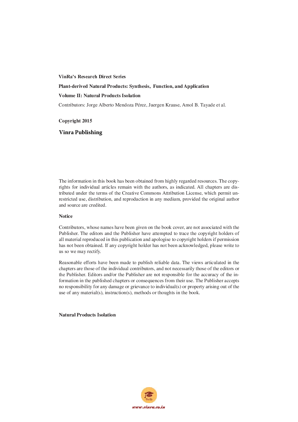 Natural Products Isolation Vol II - Page 5