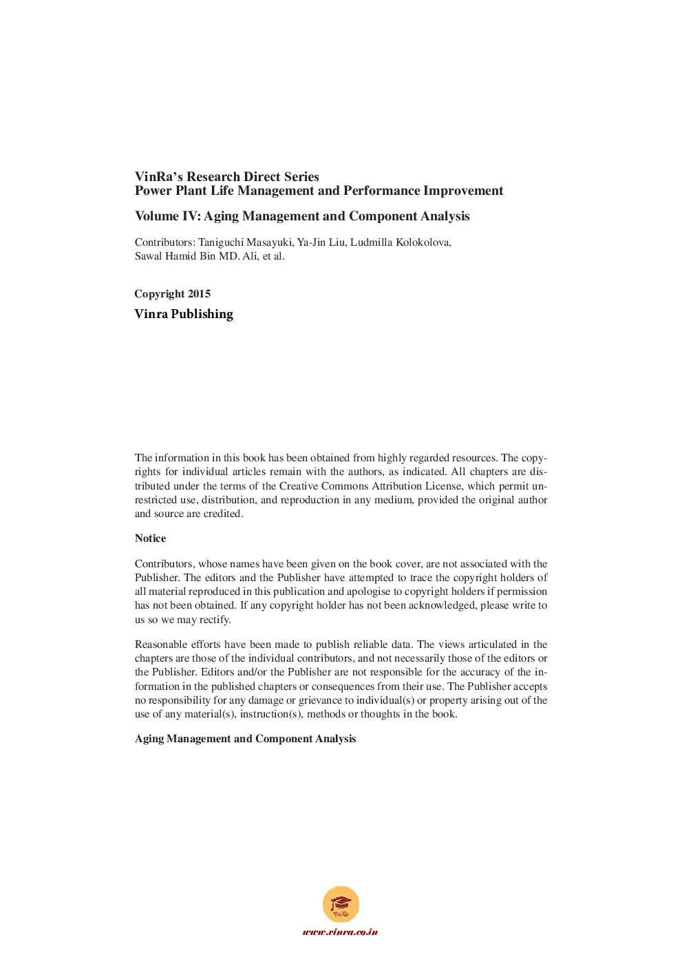 Aging Management and Component Analysis Vol IV - Page 5