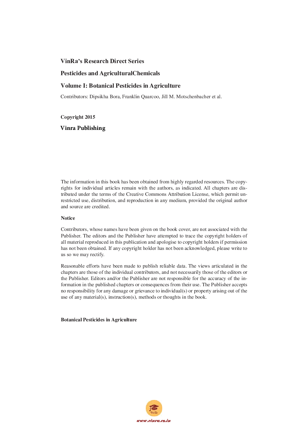 Botanical Pesticides in Agriculture Vol I - Page 5