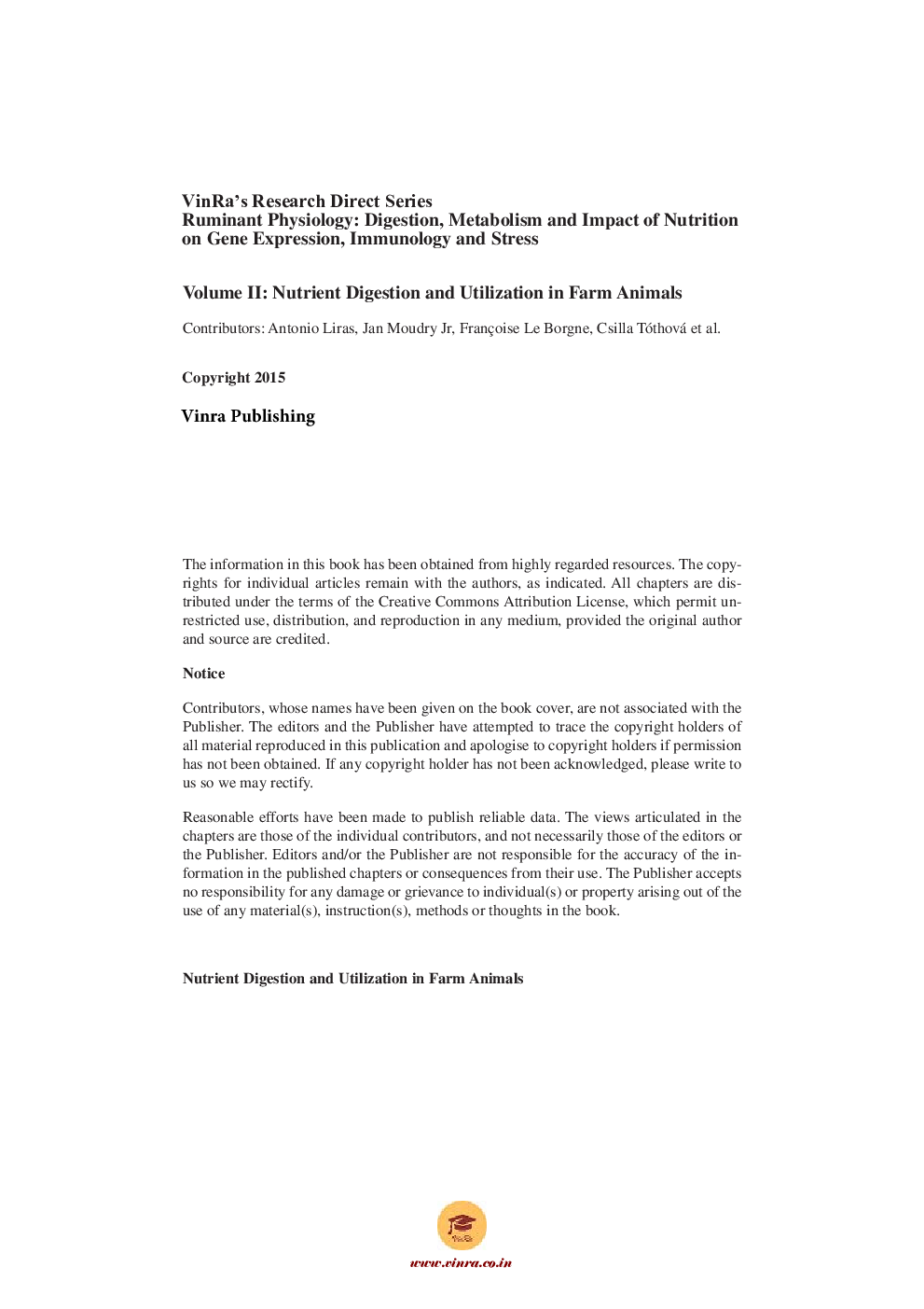 Nutrient Digestion and Utilization in Farm Animals Vol II - Page 5