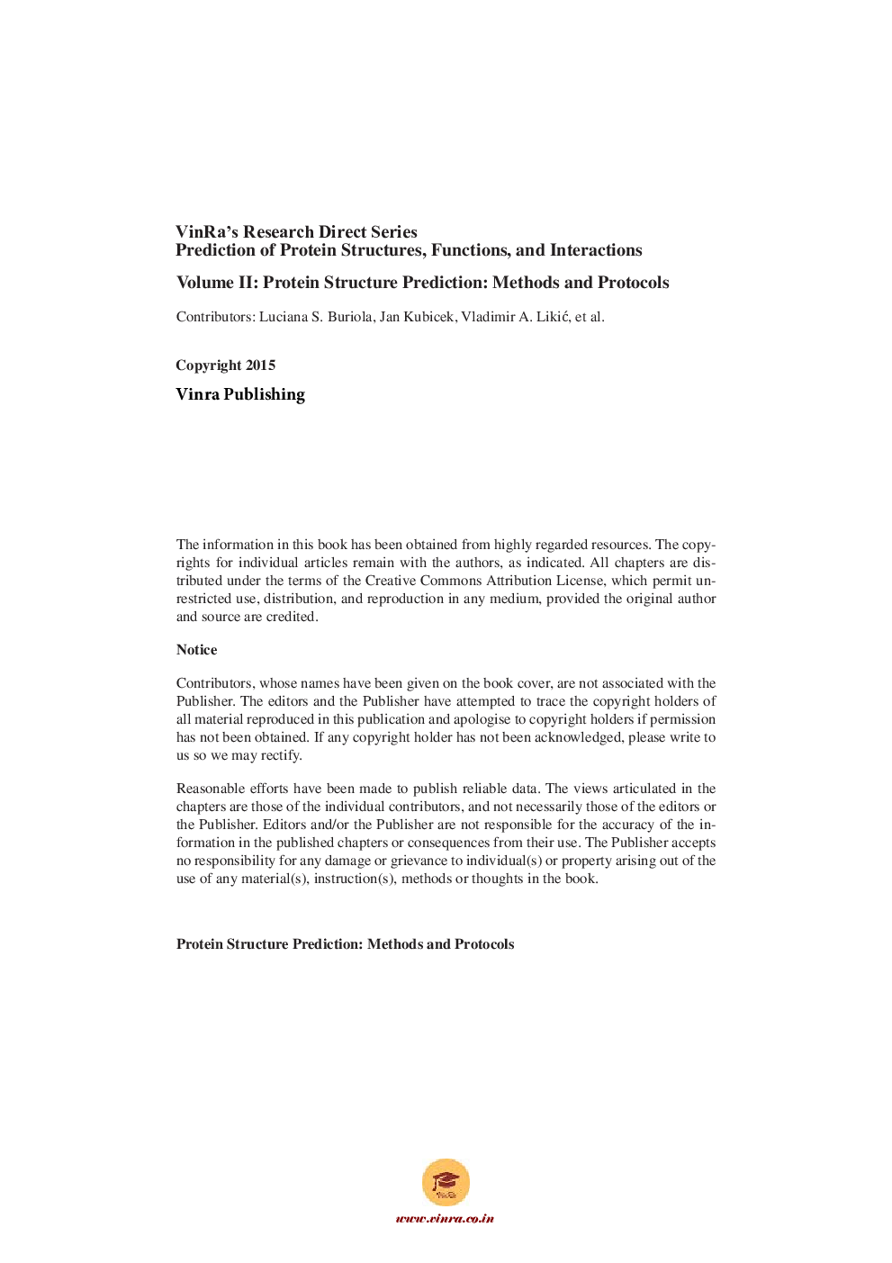 Protein Structure Prediction Methods and Protocols Vol II - Page 5