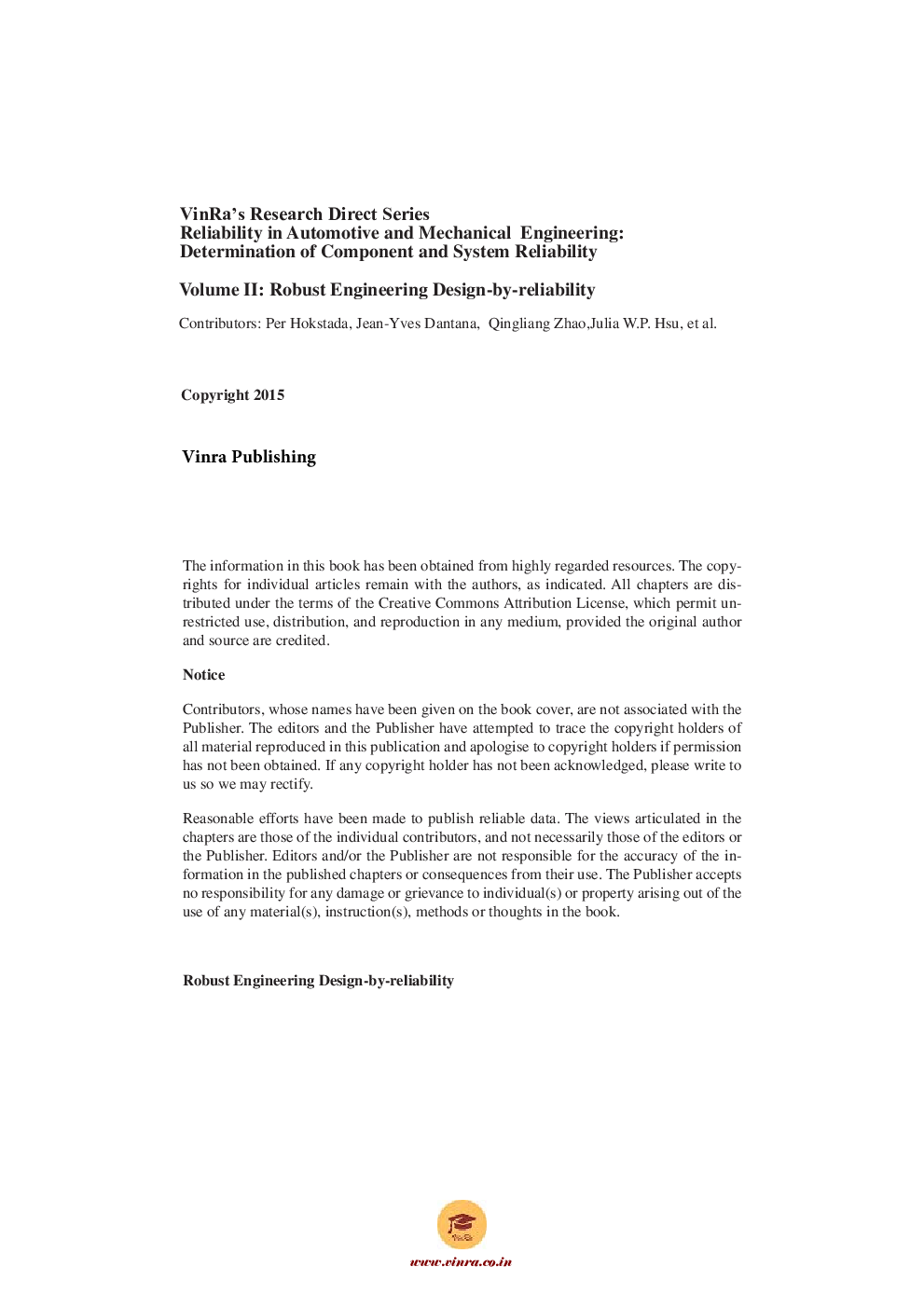 Robust Engineering Design-by-reliability Vol II - Page 5