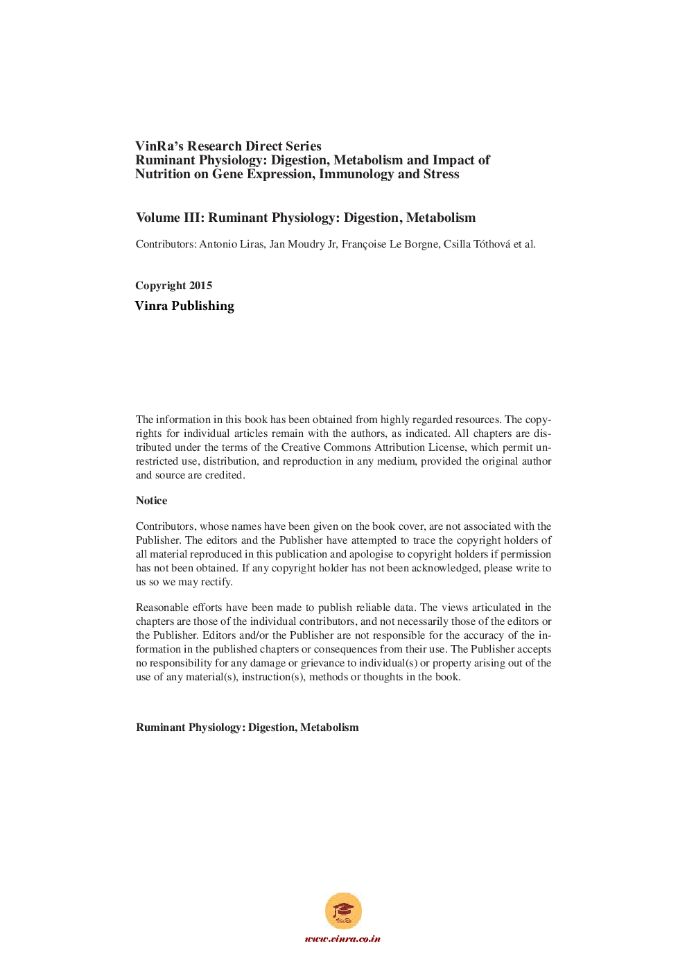 Ruminant Physiology Digestion, Metabolism Vol III - Page 5