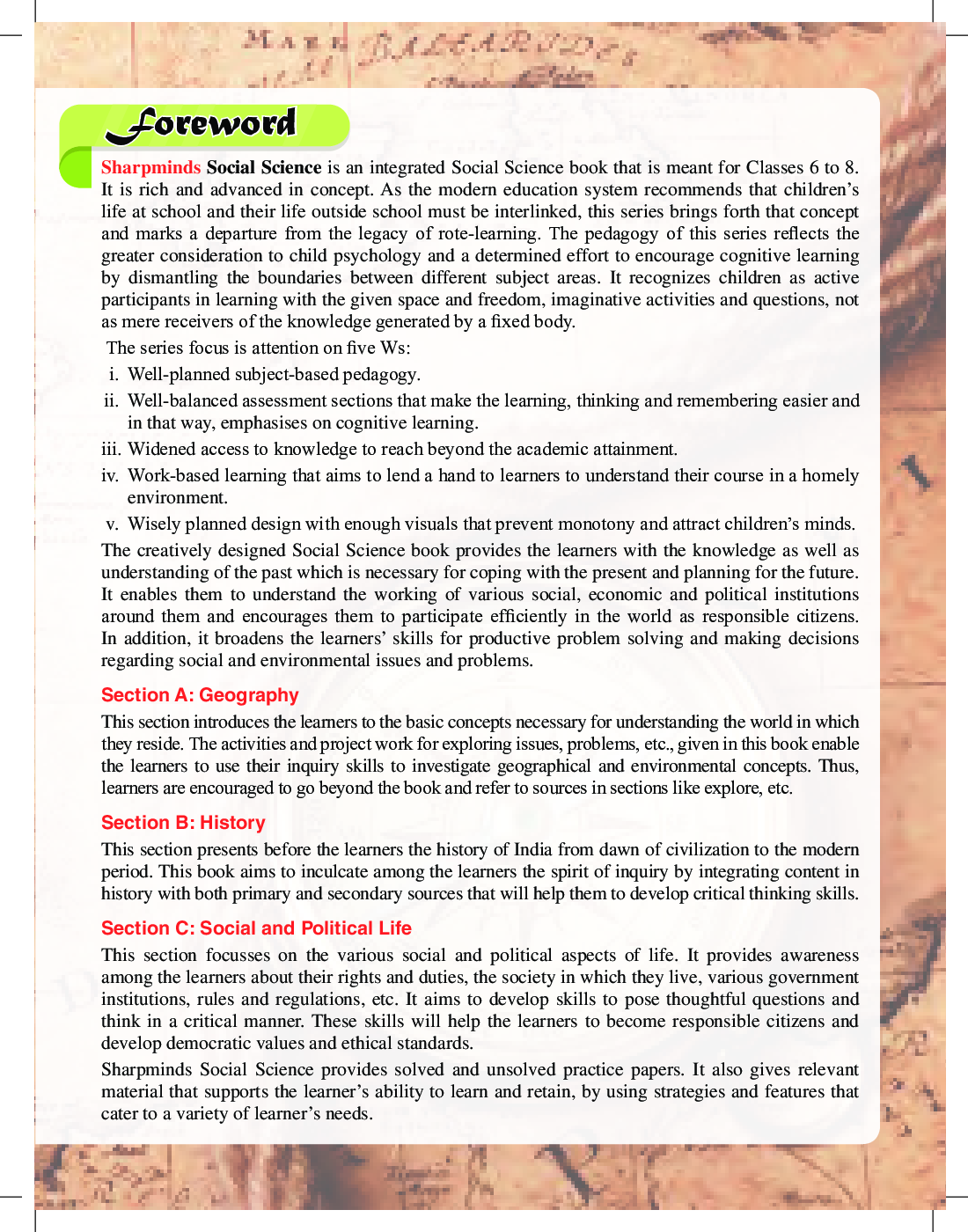 Sharpminds NCERT Companion Social Science For Class-6 - Page 4