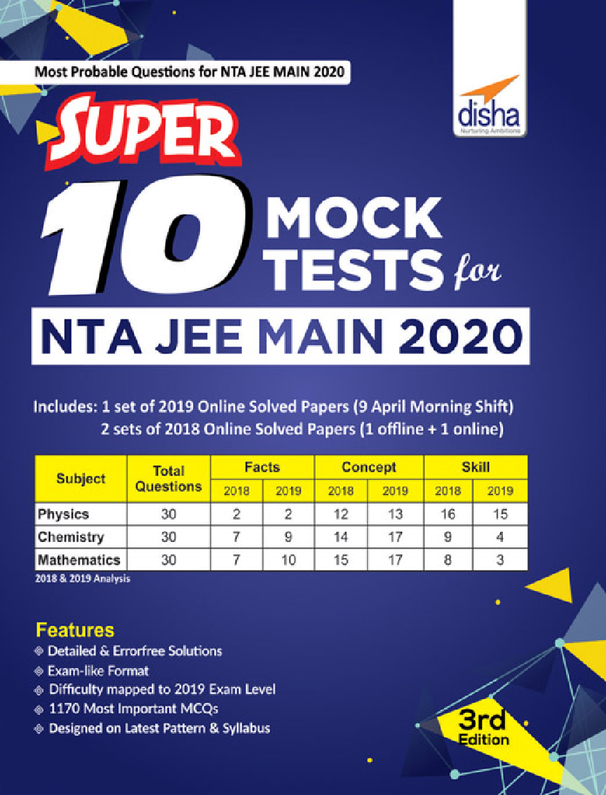Super 10 Mock Tests For NTA JEE Main 2020 - 3rd Edition - Page 1