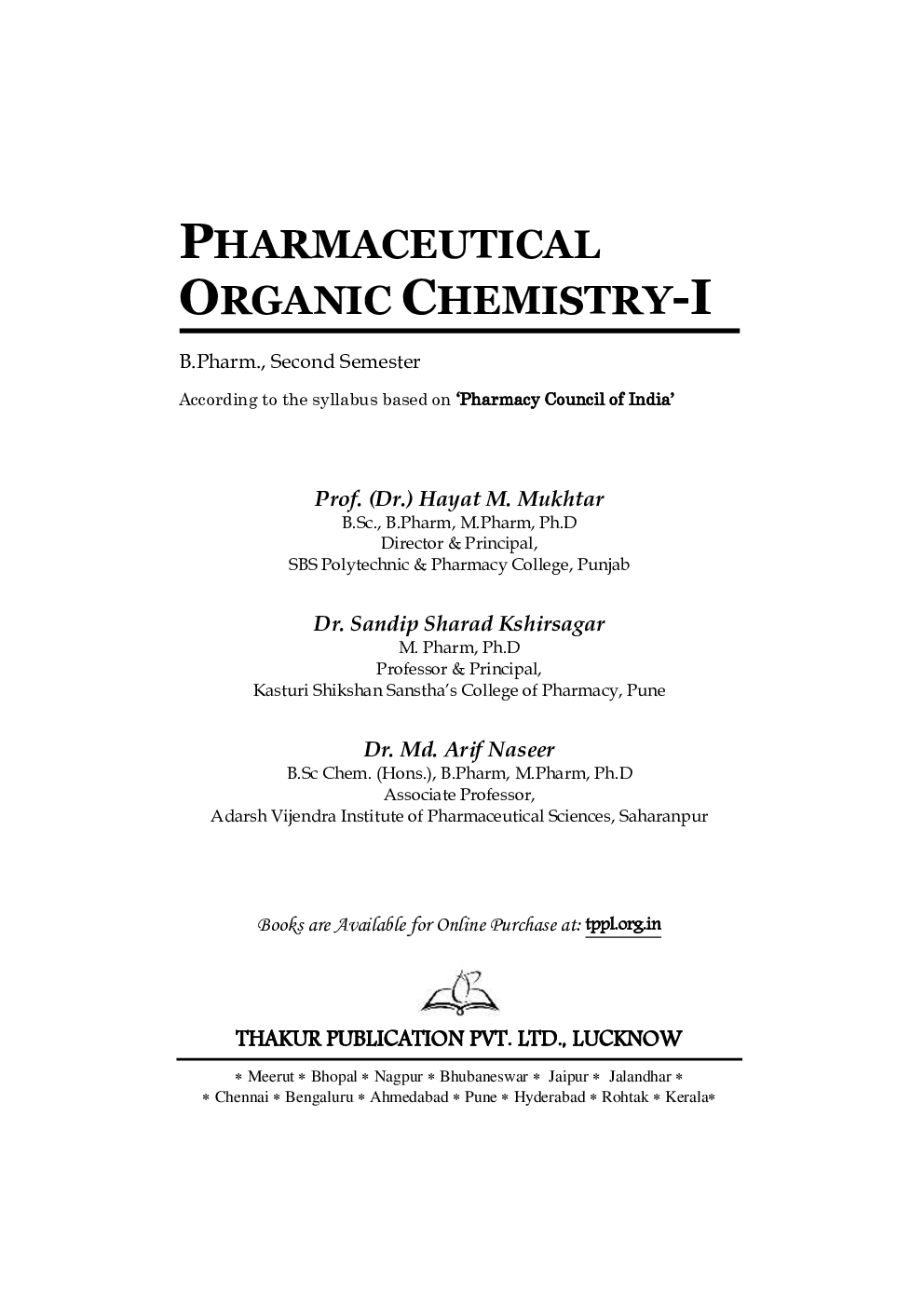 Pharmaceutical Organic Chemistry - I - Page 4