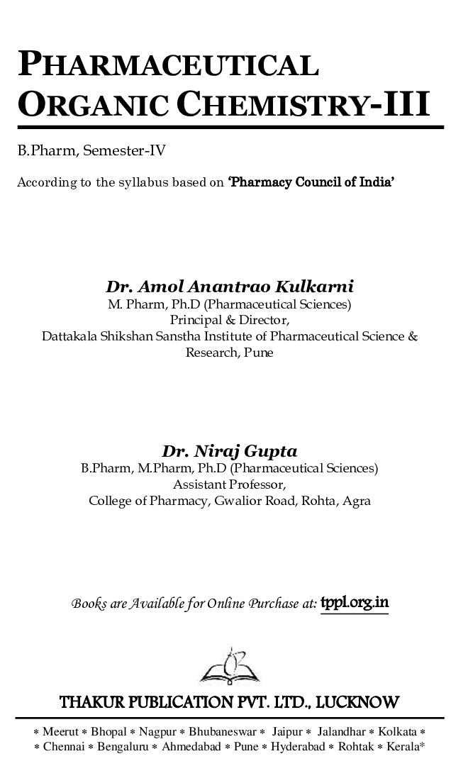 Pharmaceutical Organic Chemistry - III - Page 2