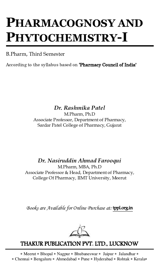Pharmacognosy And Phytochemistry - I - Page 4