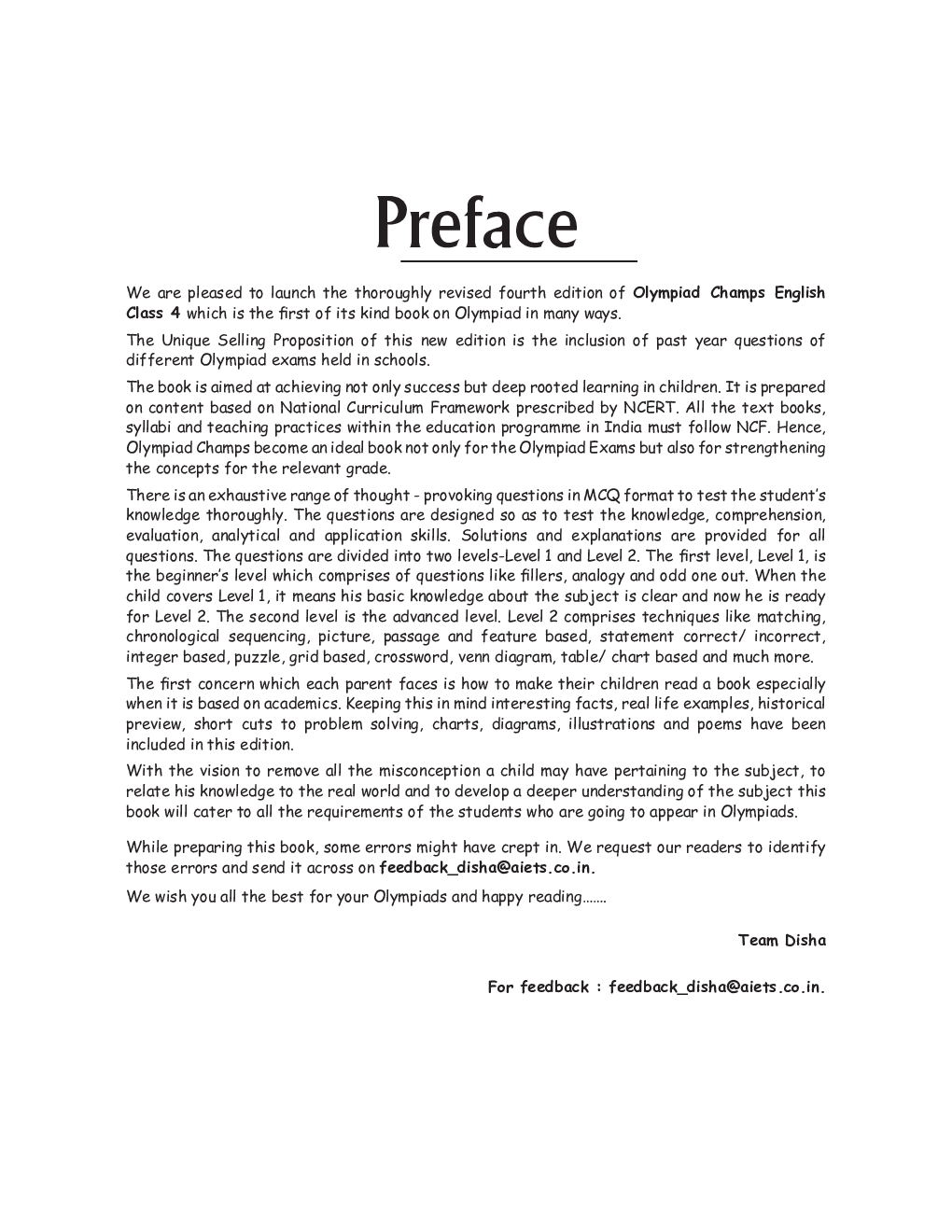 Olympiad Champs English Class 4 With Past Olympiad Questions 4th Edition - Page 4