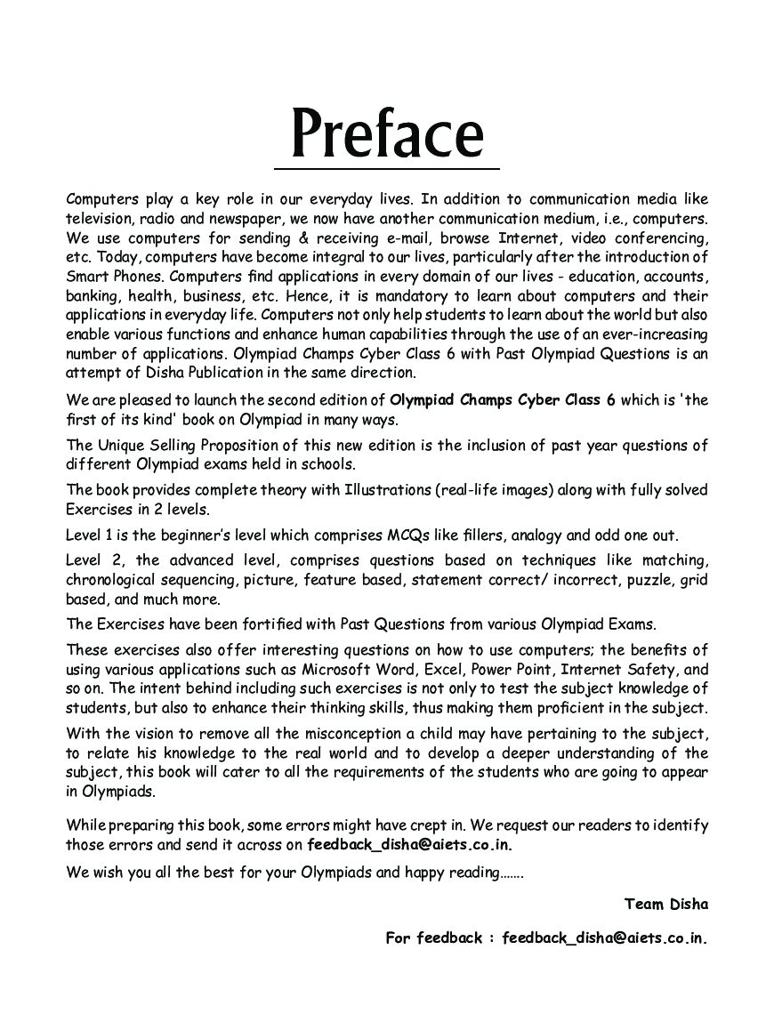 Olympiad Champs Cyber Class 6 With Past Olympiad Questions 2nd Edition - Page 4