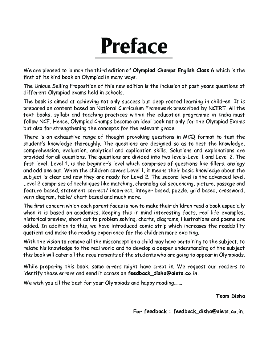 Olympiad Champs English Class 6 With Past Olympiad Questions 3rd Edition - Page 4