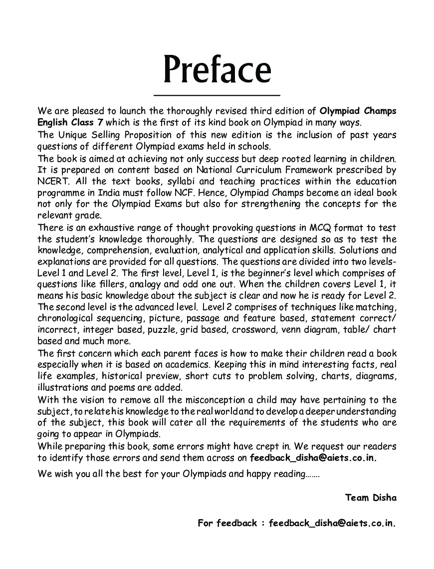Olympiad Champs English Class 7 With Past Olympiad Questions 3rd Edition - Page 4