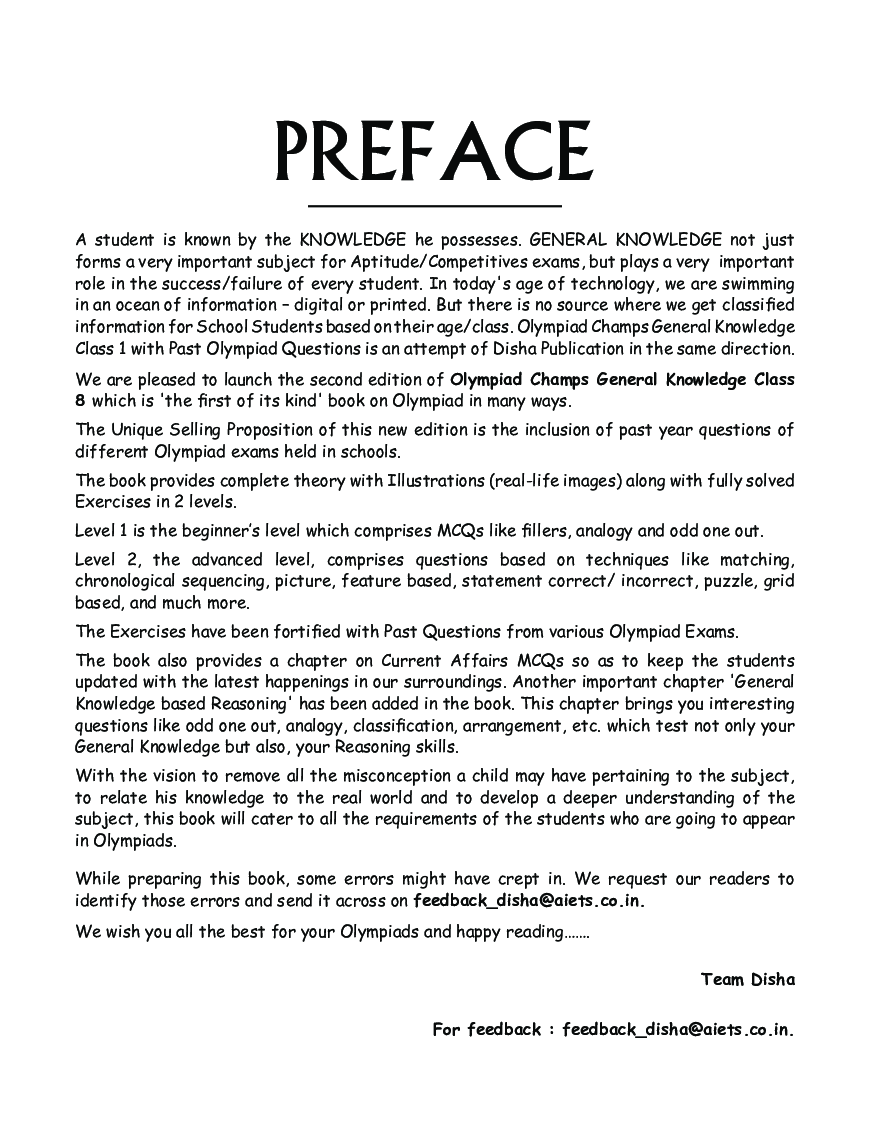 Olympiad Champs General Knowledge Class 8 With Past Olympiad Questions 2nd Edition - Page 4