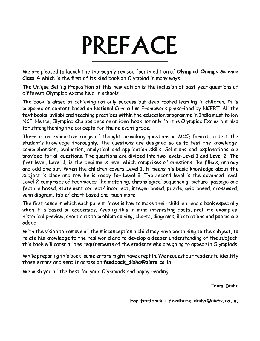 Olympiad Champs Science Class 4 With Past Olympiad Questions 4th Edition - Page 4
