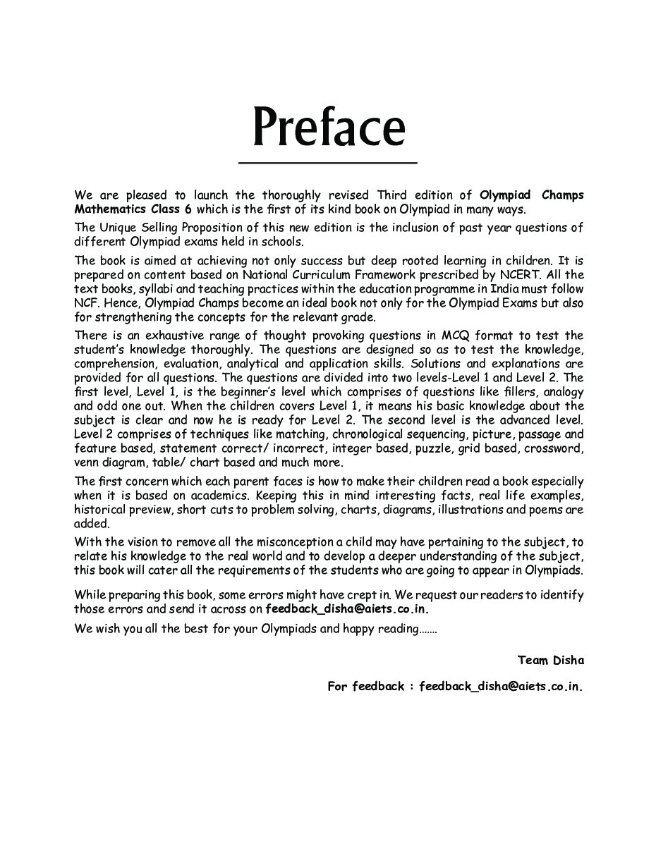 Olympiad Champs Mathematics Class 6 With Past Olympiad Questions 3rd Edition - Page 4