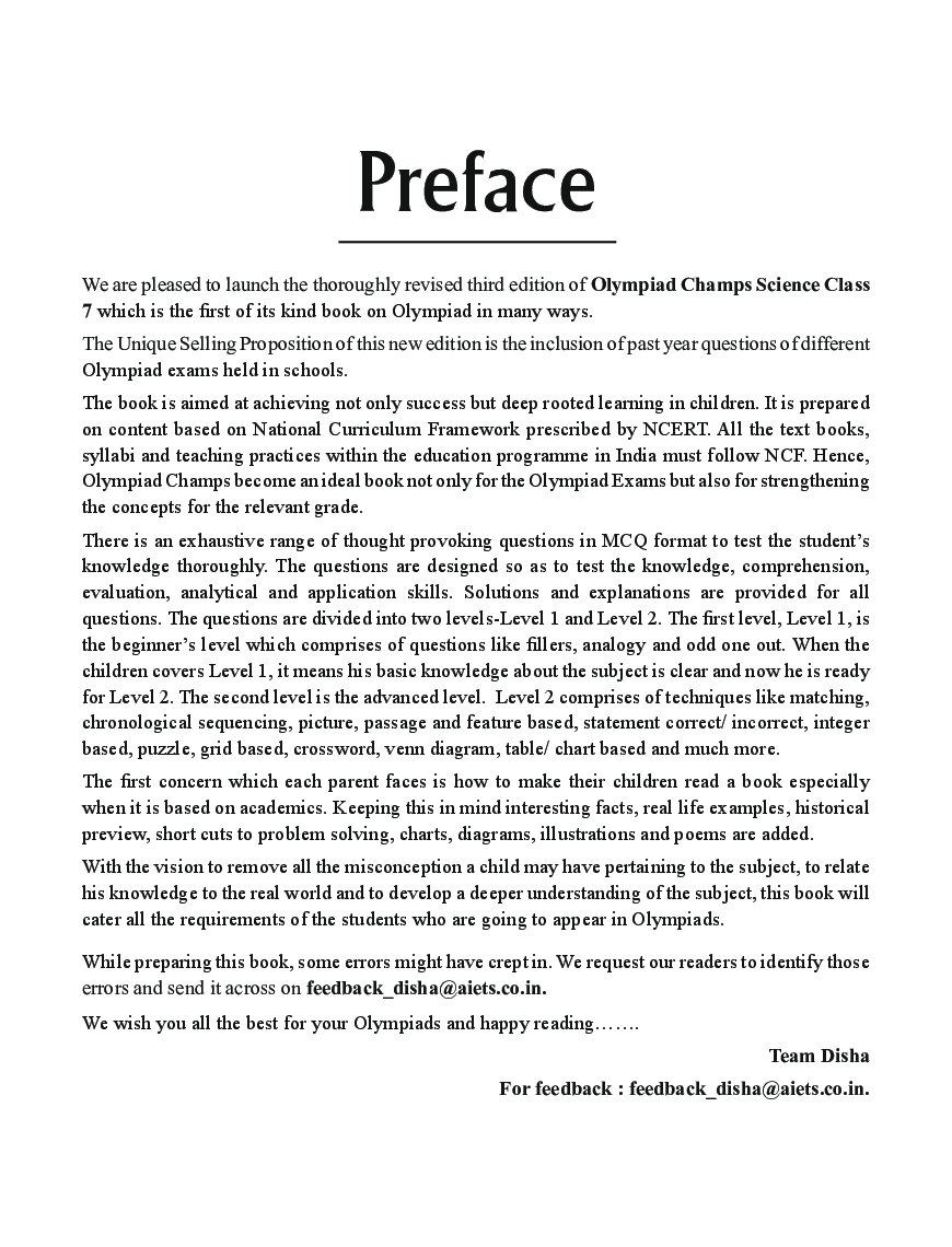 Olympiad Champs Science Class 7 With Past Olympiad Questions 3rd Edition - Page 4