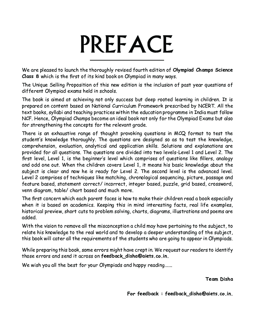 Olympiad Champs Science Class 8 With Past Olympiad Questions 4th Edition - Page 4