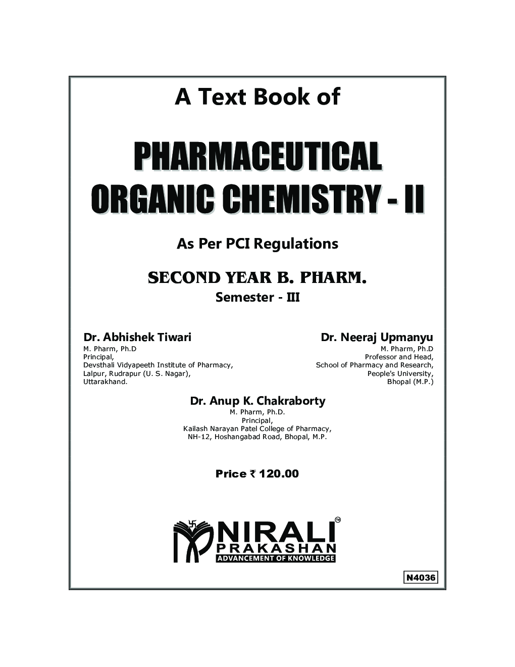 Pharmaceutical Organic Chemistry - II - Page 2