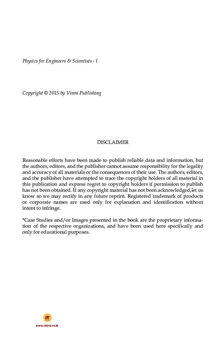 Physics for Engineers & Scientists - I - Page 3