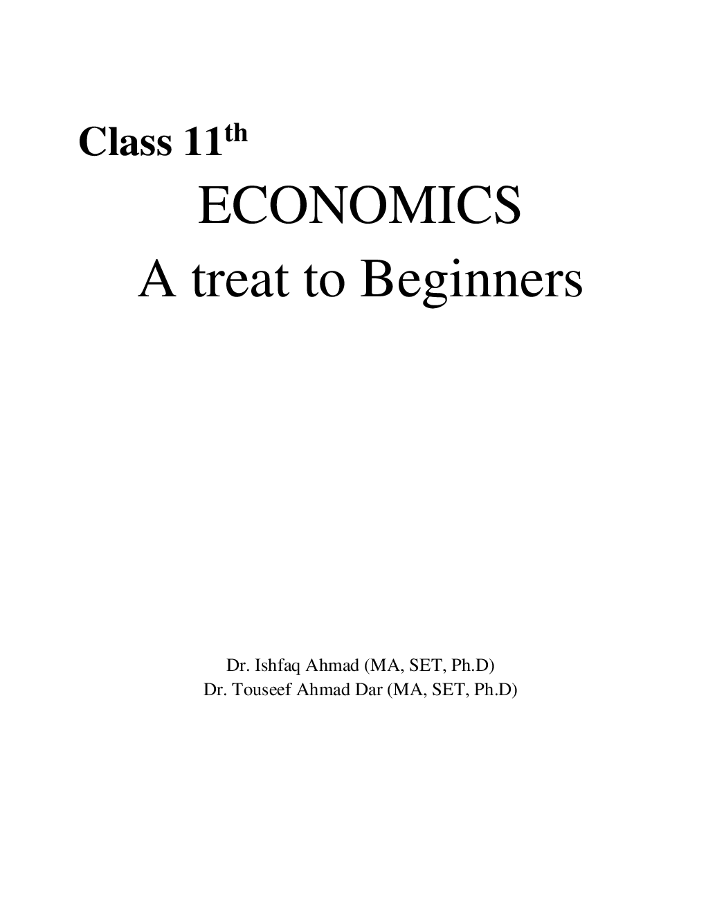 Economics A Treat To Beginners For Class - XI - Page 2