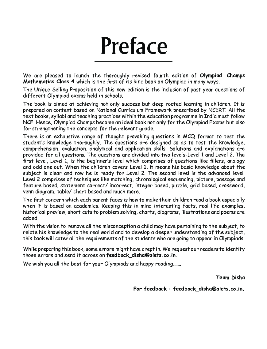Olympiad Champs Mathematics Class 4 With Past Olympiad Questions 4th Edition - Page 4
