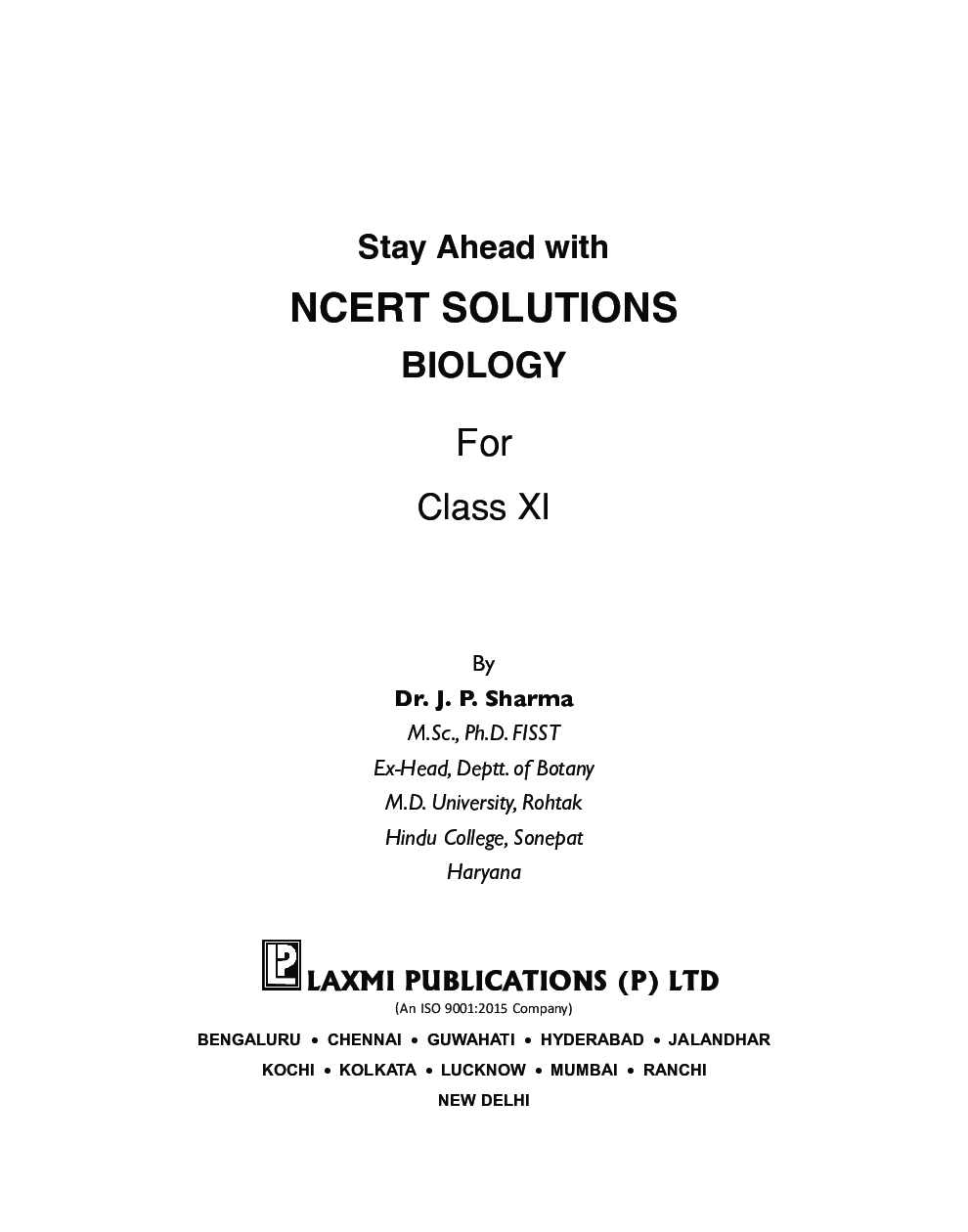Stay Ahead With NCERT Solutions Biology For Class - XI - Page 4